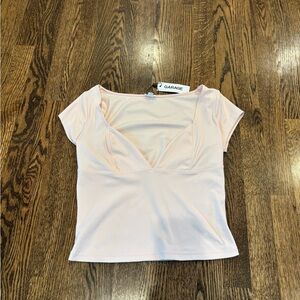 Garage Light Pink Plunge Tee